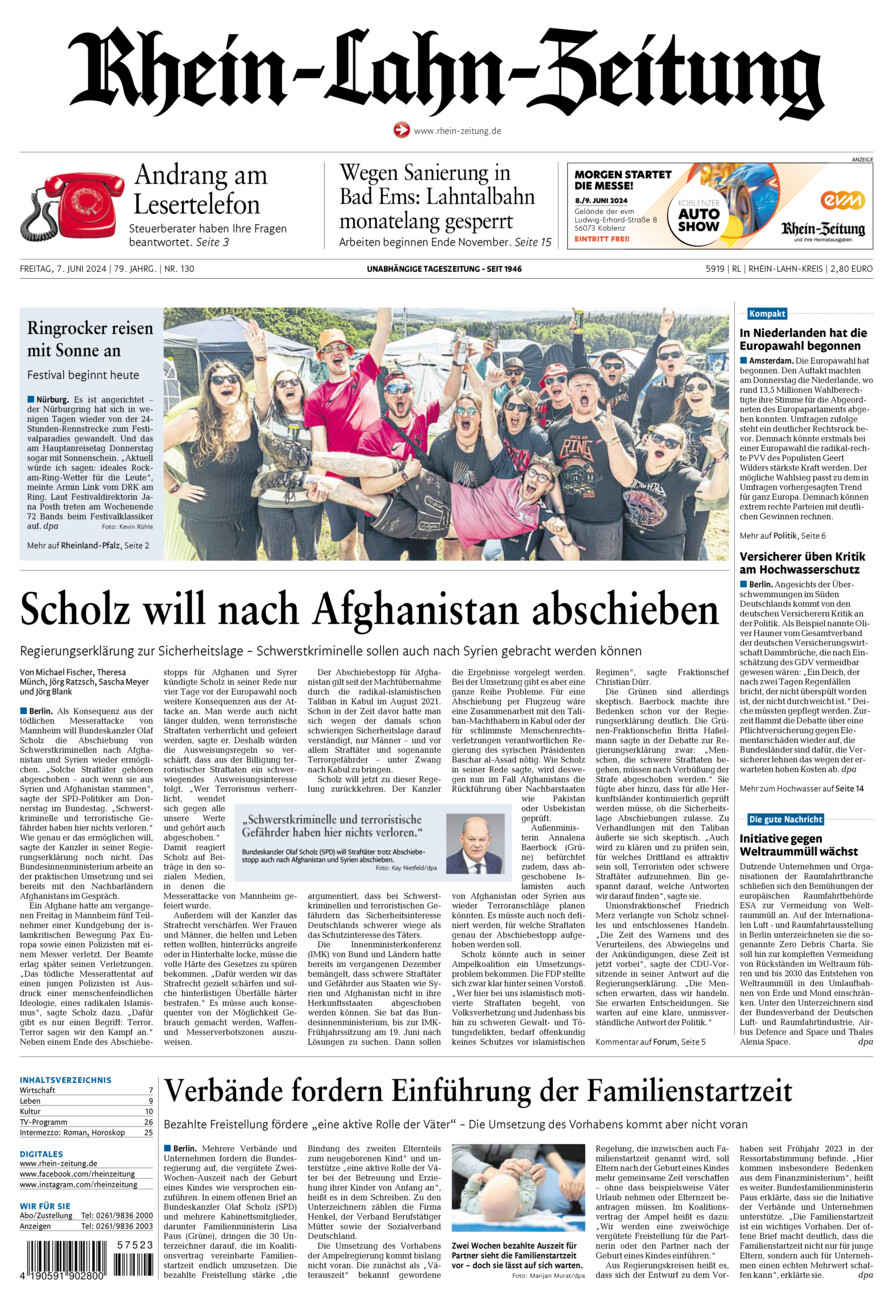 Rhein-Lahn-Zeitung vom Freitag, 07.06.2024