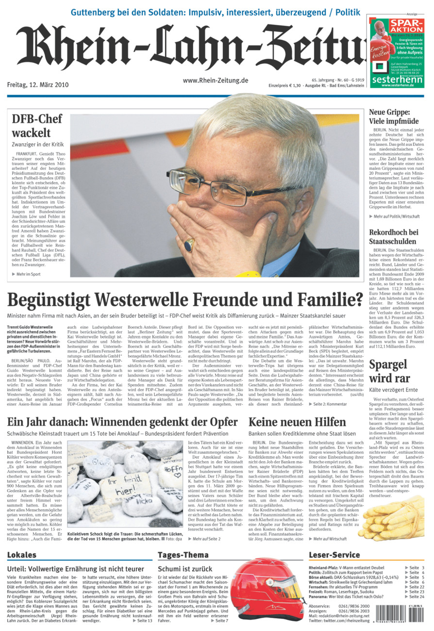 Rhein-Lahn-Zeitung vom Freitag, 12.03.2010