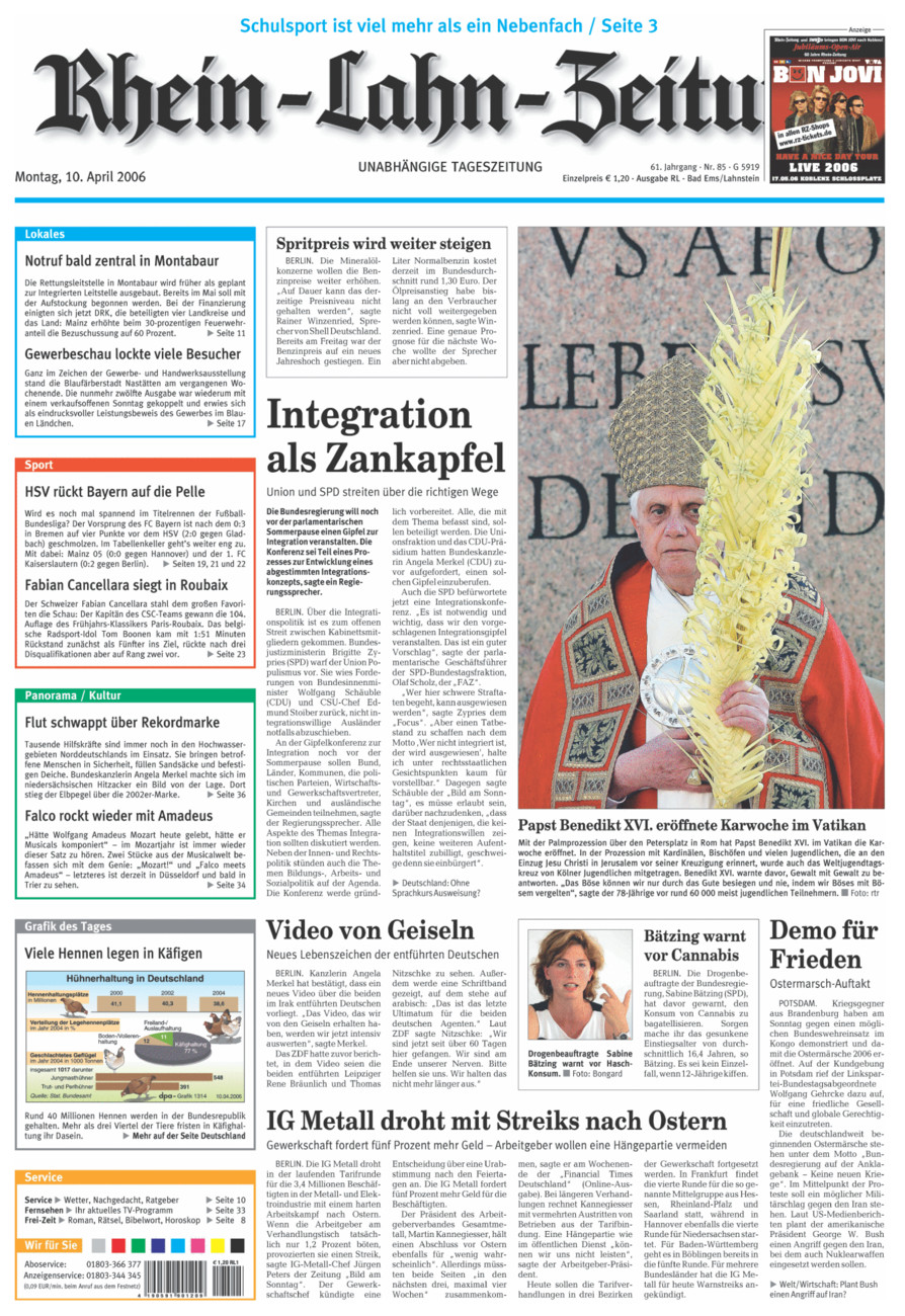 Rhein-Lahn-Zeitung vom Montag, 10.04.2006