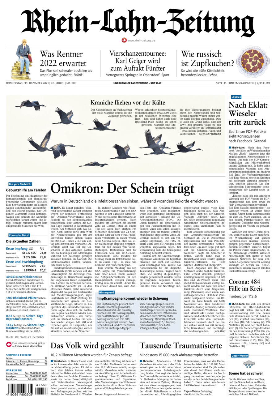 Rhein-Lahn-Zeitung vom Donnerstag, 30.12.2021