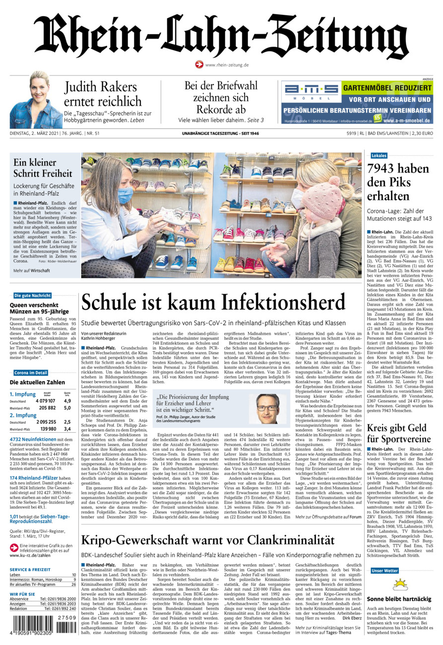 Rhein-Lahn-Zeitung vom Dienstag, 02.03.2021