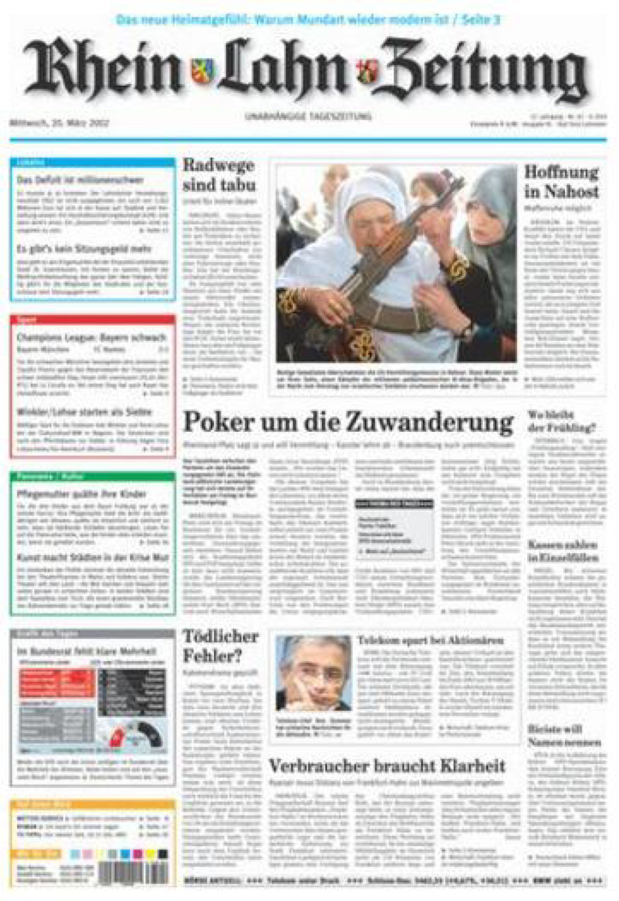Rhein-Lahn-Zeitung vom Mittwoch, 20.03.2002