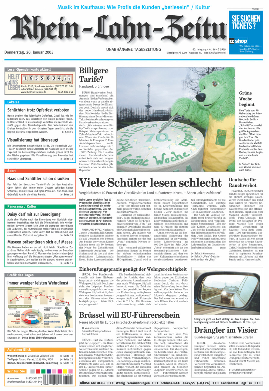 Rhein-Lahn-Zeitung vom Donnerstag, 20.01.2005