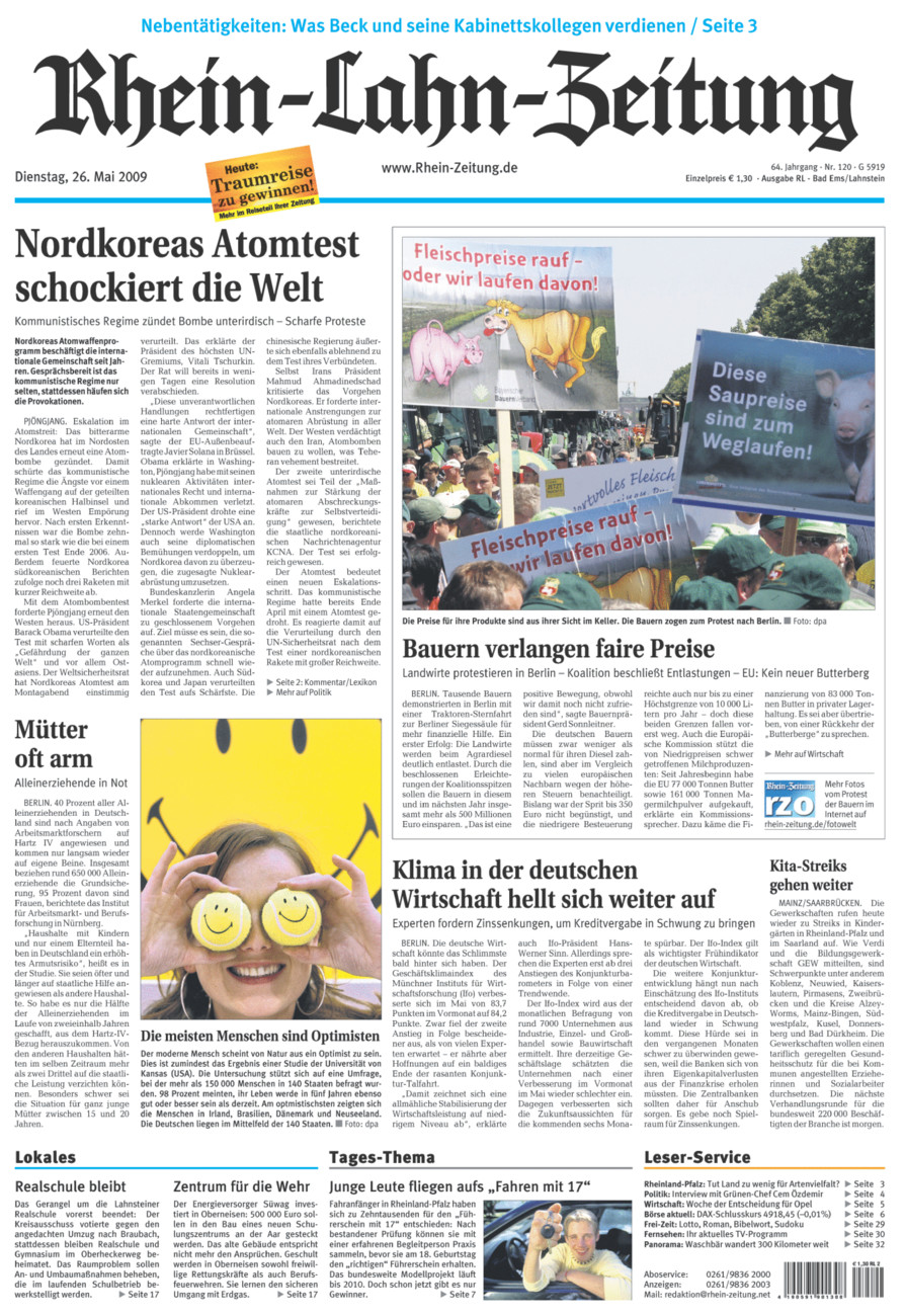 Rhein-Lahn-Zeitung vom Dienstag, 26.05.2009