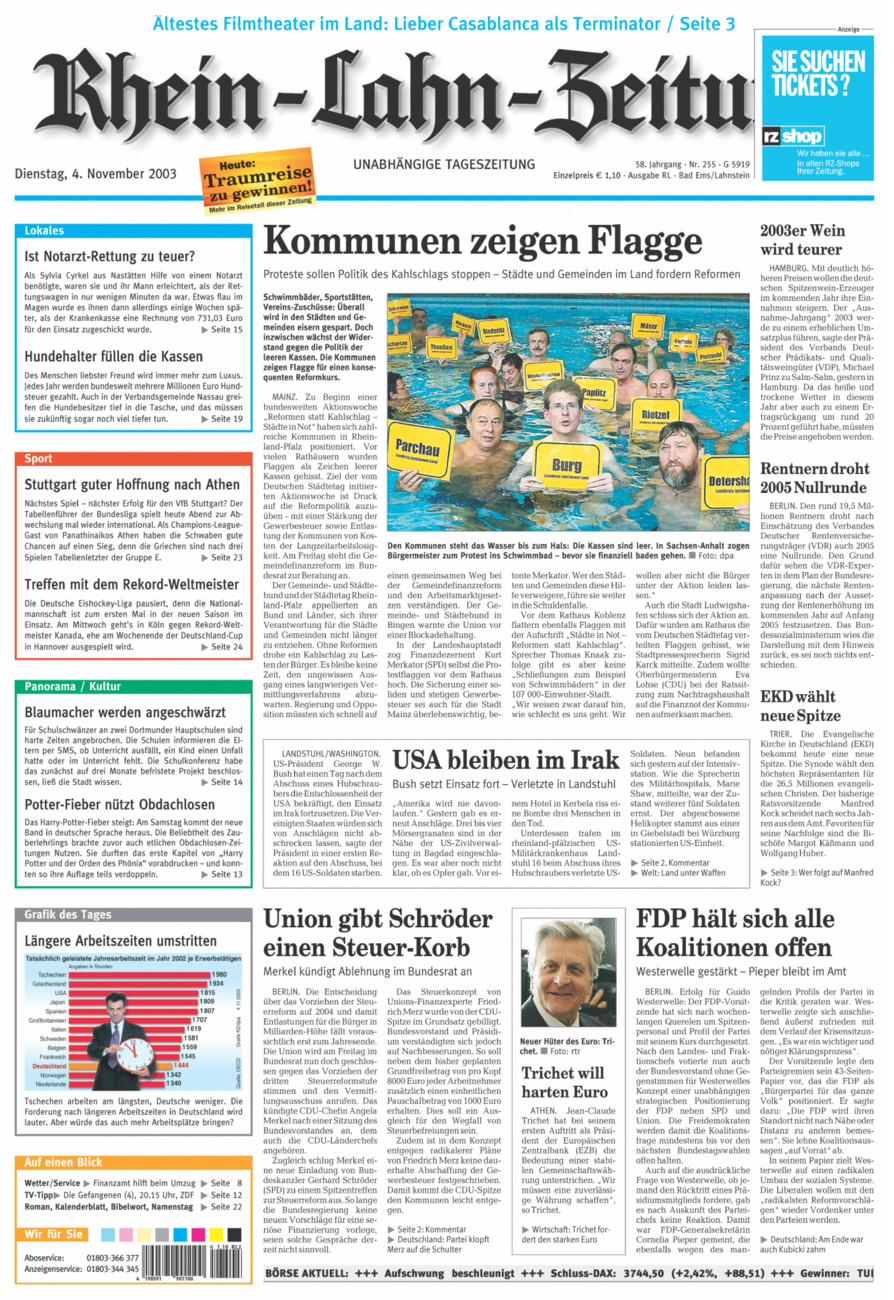 Rhein-Lahn-Zeitung vom Dienstag, 04.11.2003