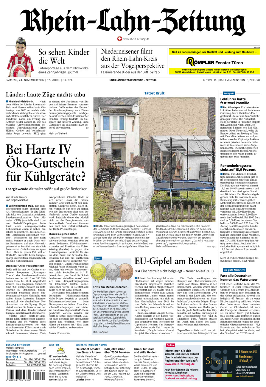 Rhein-Lahn-Zeitung vom Samstag, 24.11.2012