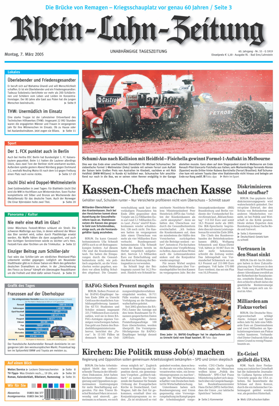 Rhein-Lahn-Zeitung vom Montag, 07.03.2005