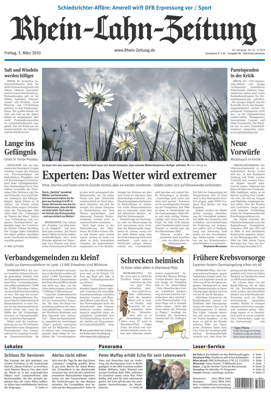 Rhein-Lahn-Zeitung vom Freitag, 05.03.2010