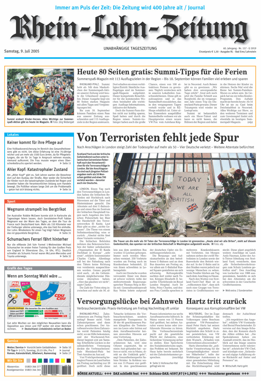 Rhein-Lahn-Zeitung vom Samstag, 09.07.2005