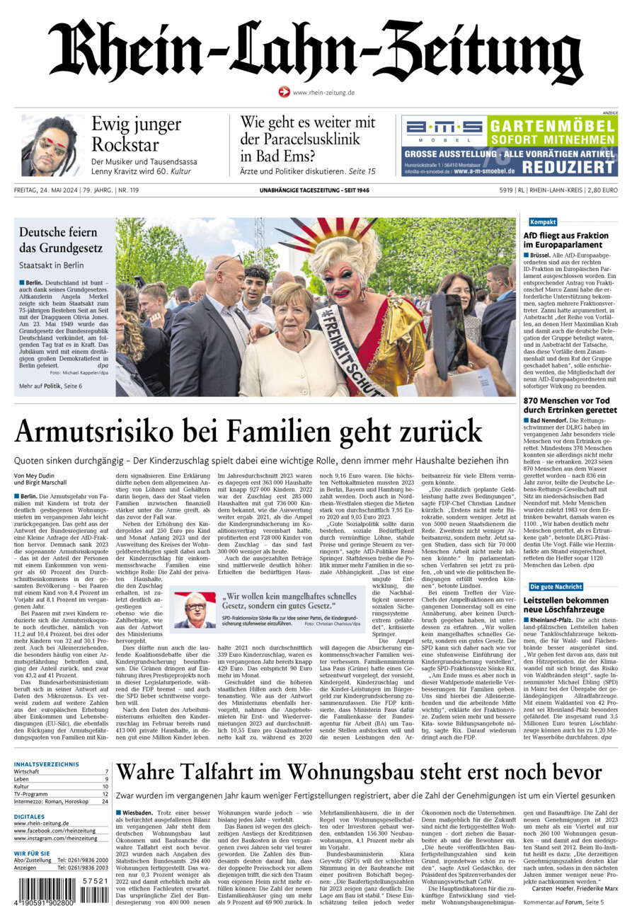 Rhein-Lahn-Zeitung vom Freitag, 24.05.2024
