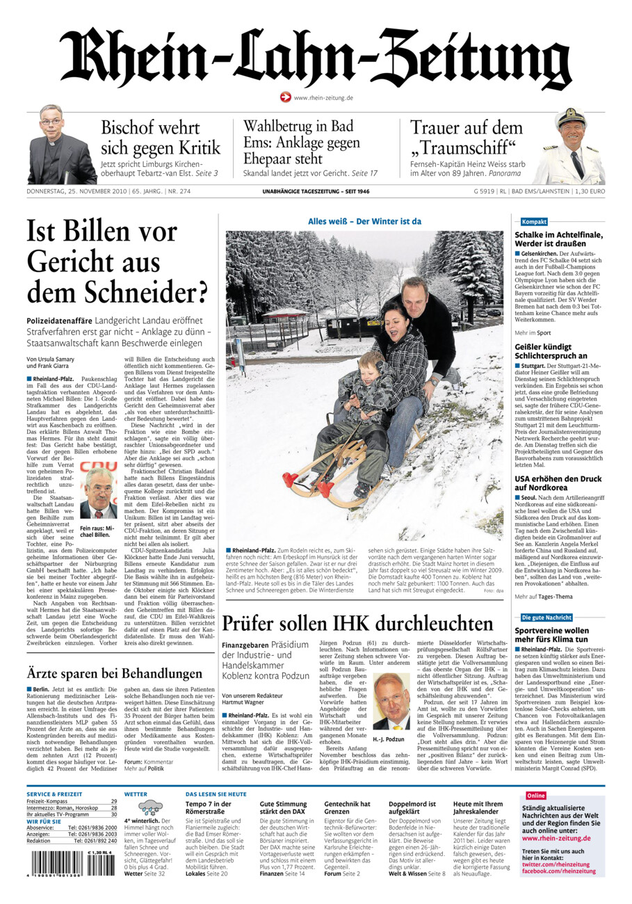 Rhein-Lahn-Zeitung vom Donnerstag, 25.11.2010
