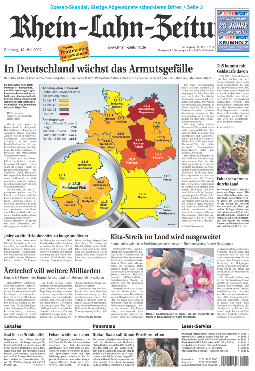 Rhein-Lahn-Zeitung vom Dienstag, 19.05.2009