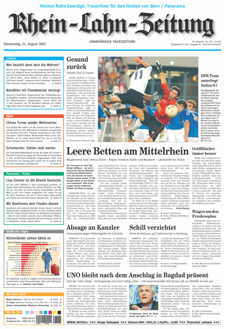 Rhein-Lahn-Zeitung vom Donnerstag, 21.08.2003