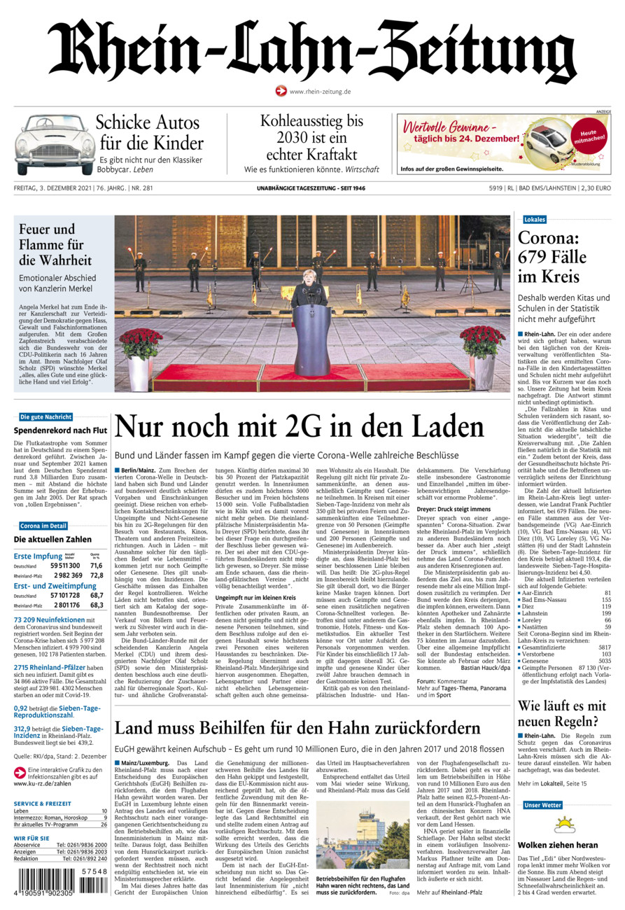 Rhein-Lahn-Zeitung vom Freitag, 03.12.2021
