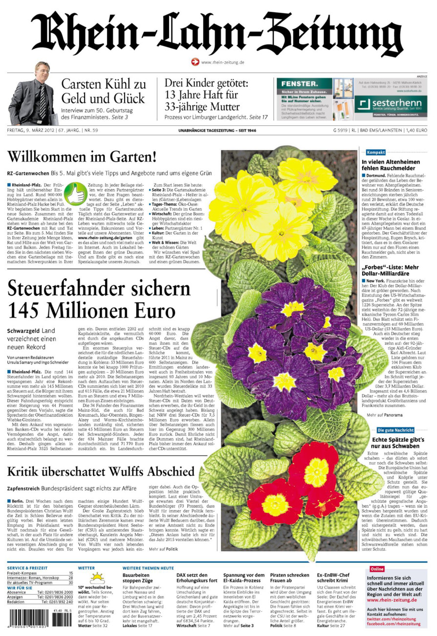 Rhein-Lahn-Zeitung vom Freitag, 09.03.2012