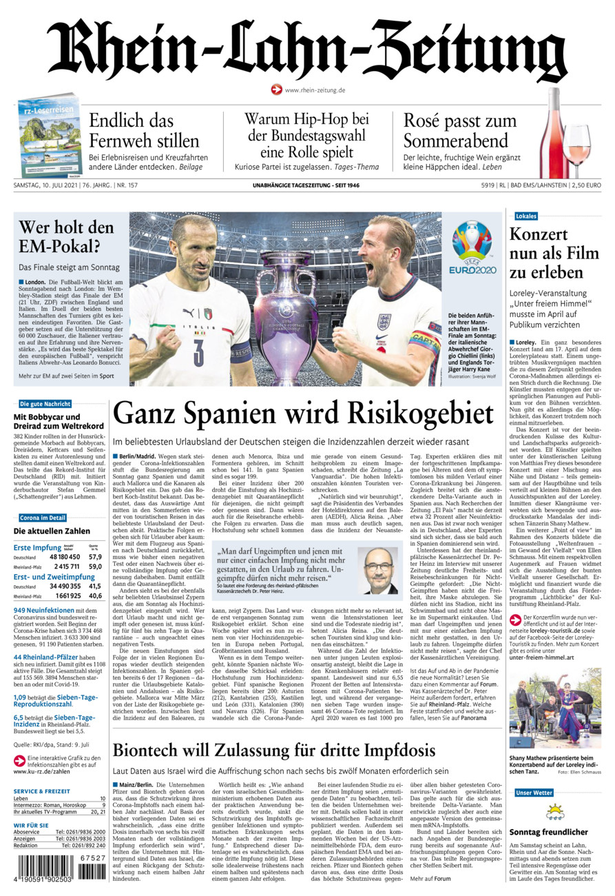 Rhein-Lahn-Zeitung vom Samstag, 10.07.2021