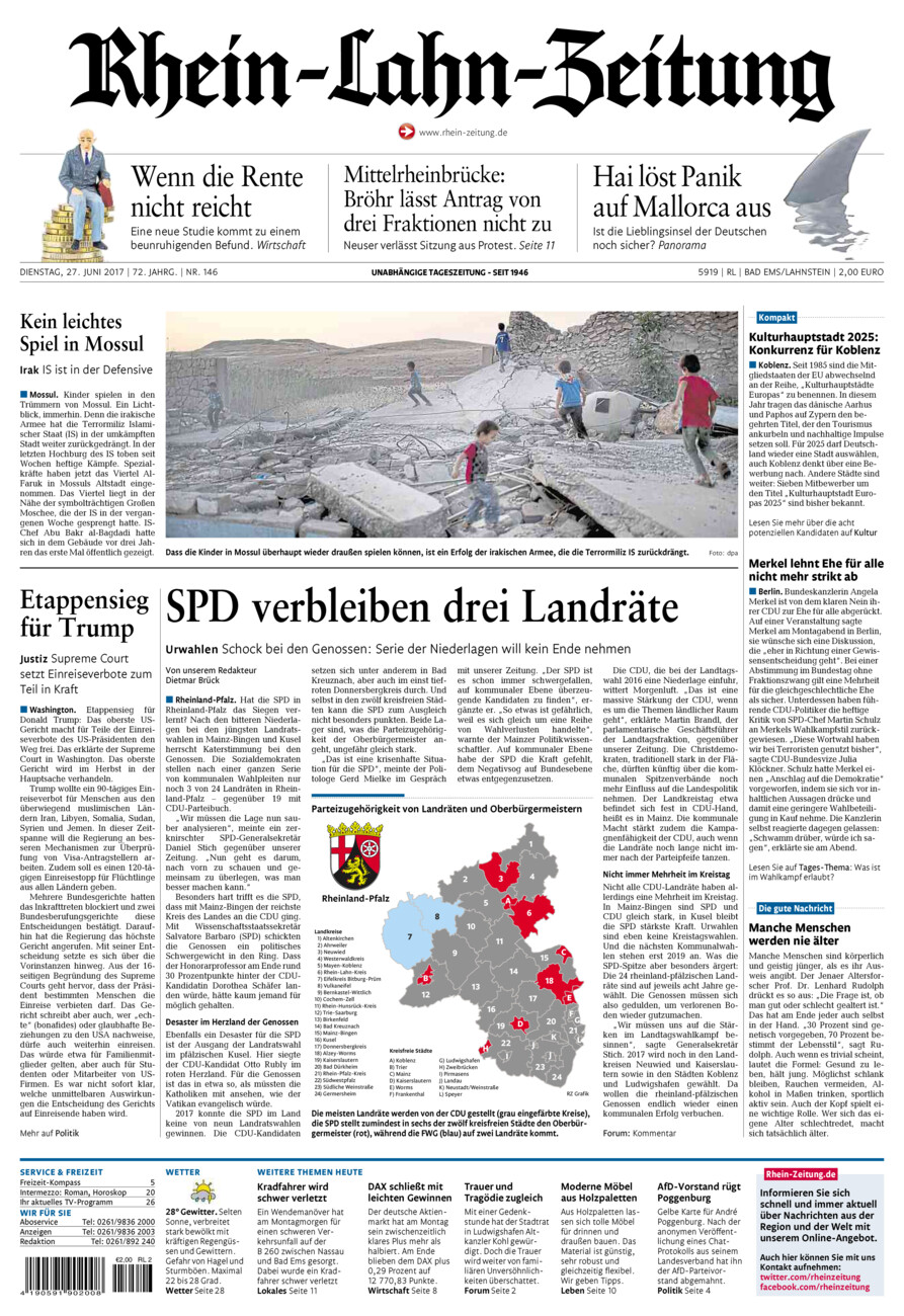 Rhein-Lahn-Zeitung vom Dienstag, 27.06.2017