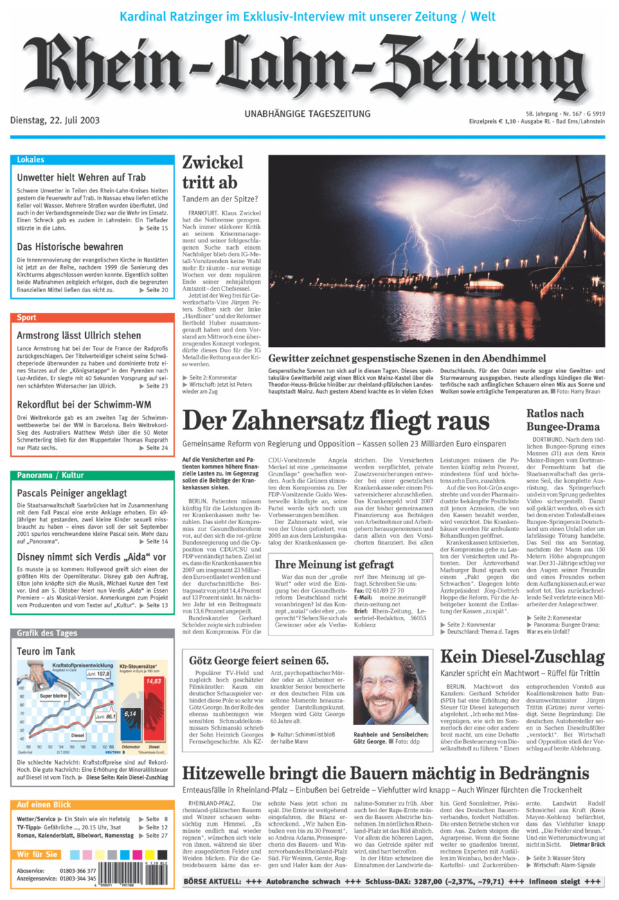 Rhein-Lahn-Zeitung vom Dienstag, 22.07.2003