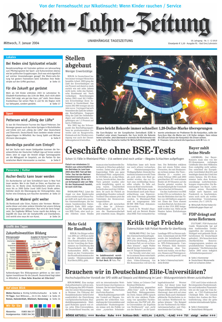 Rhein-Lahn-Zeitung vom Mittwoch, 07.01.2004