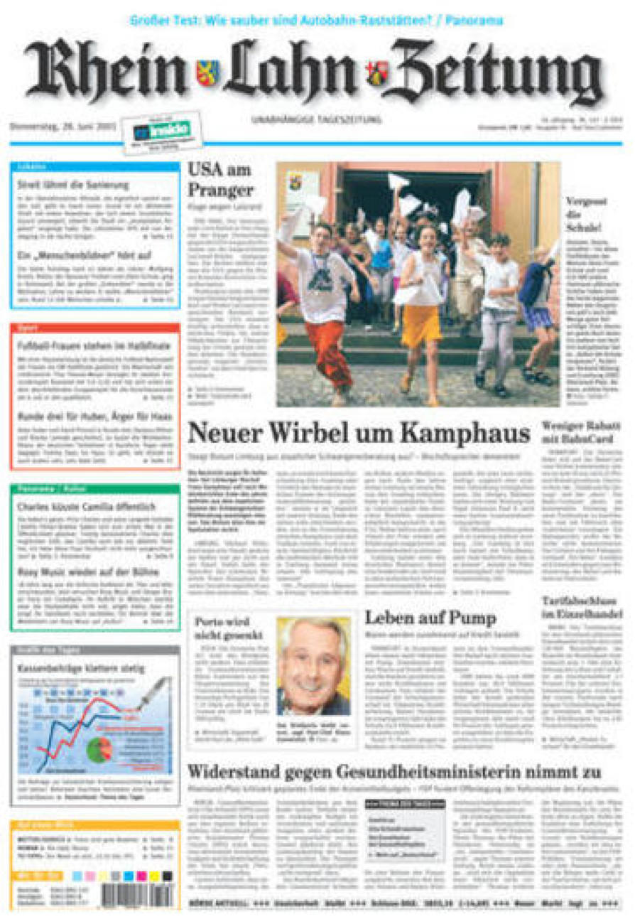 Rhein-Lahn-Zeitung vom Donnerstag, 28.06.2001