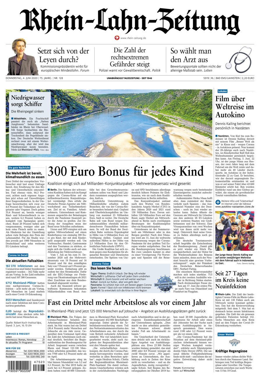 Rhein-Lahn-Zeitung vom Donnerstag, 04.06.2020
