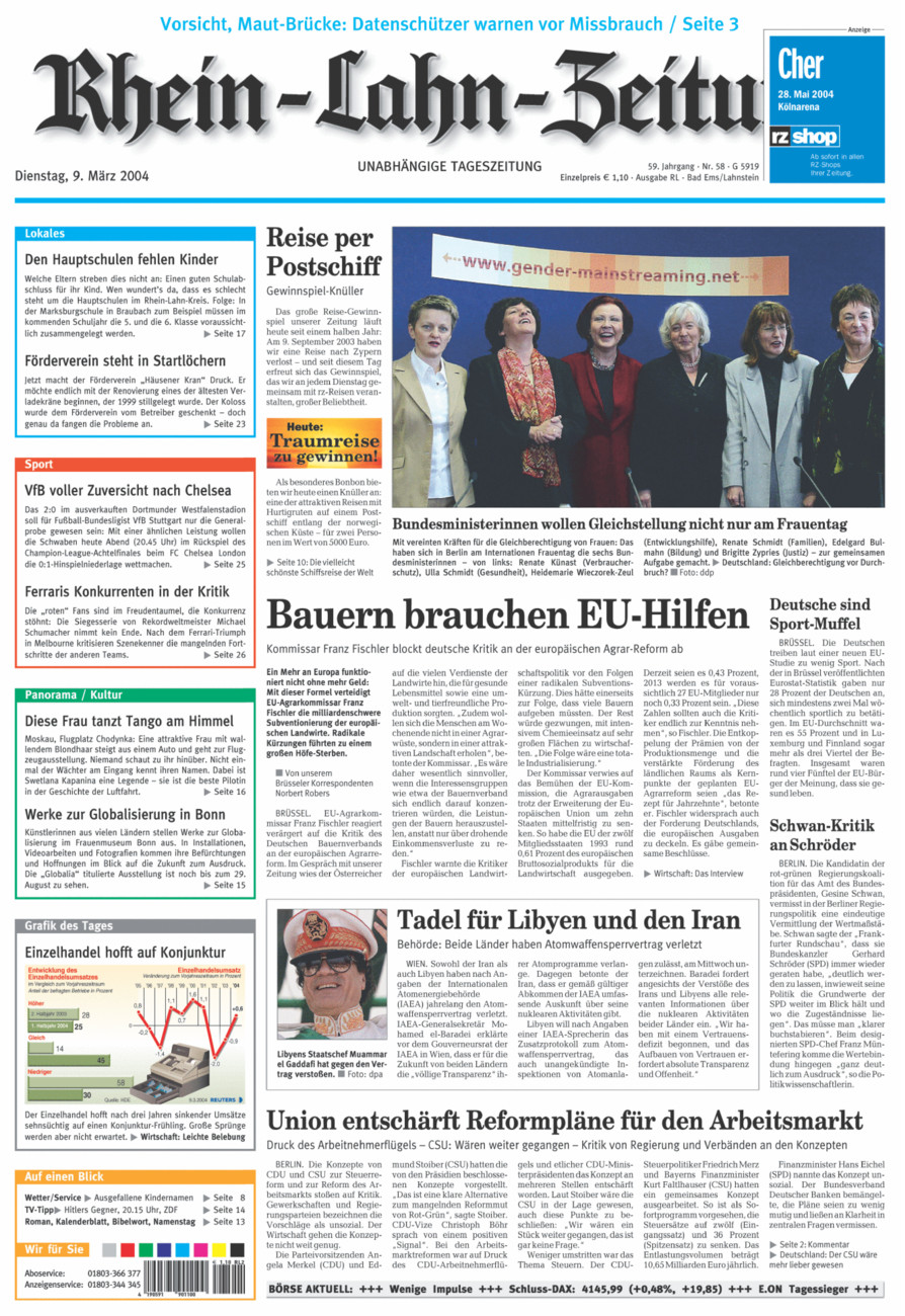 Rhein-Lahn-Zeitung vom Dienstag, 09.03.2004