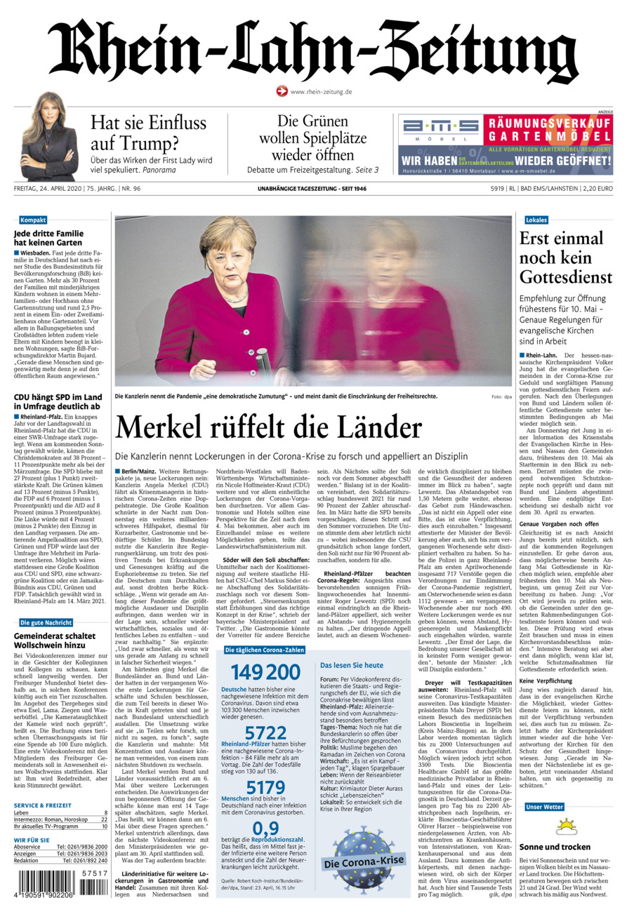Rhein-Lahn-Zeitung vom Freitag, 24.04.2020