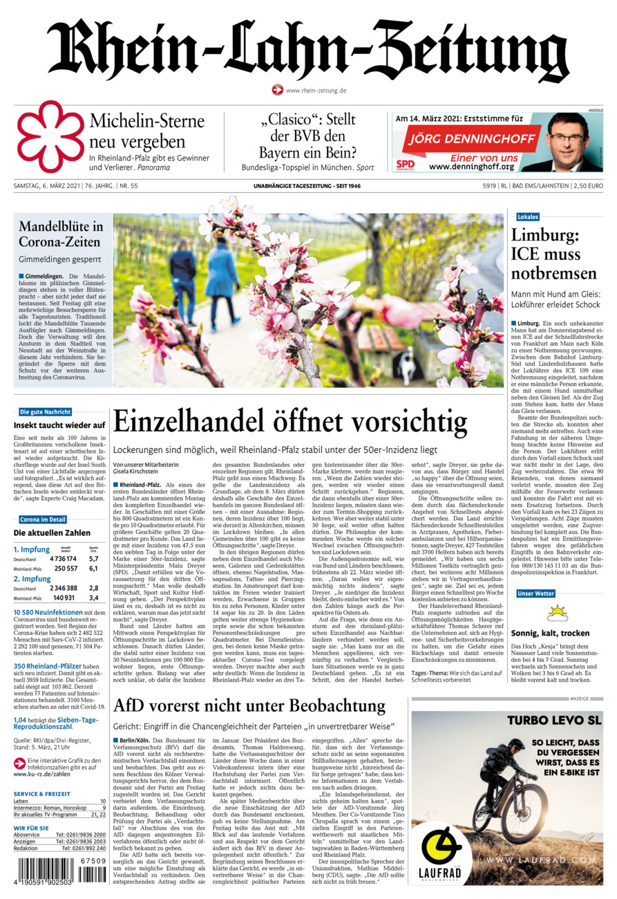 Rhein-Lahn-Zeitung vom Samstag, 06.03.2021