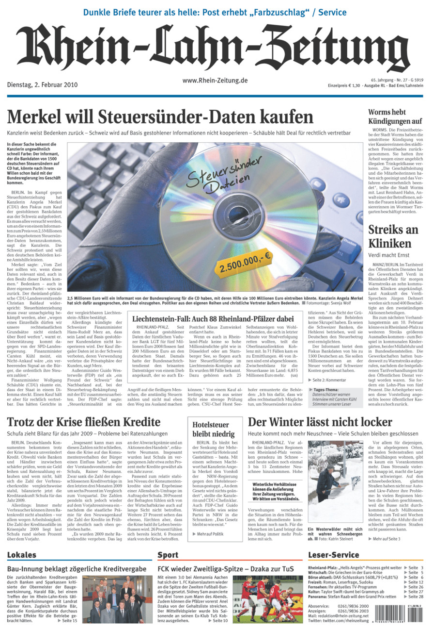 Rhein-Lahn-Zeitung vom Dienstag, 02.02.2010
