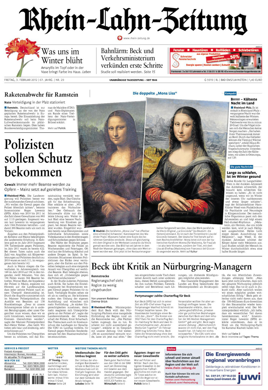 Rhein-Lahn-Zeitung vom Freitag, 03.02.2012