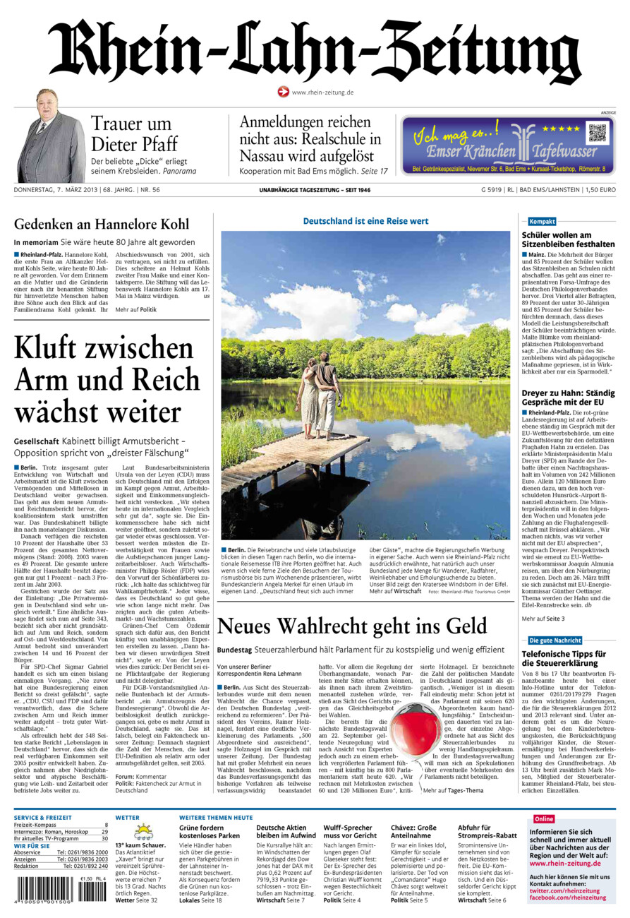Rhein-Lahn-Zeitung vom Donnerstag, 07.03.2013