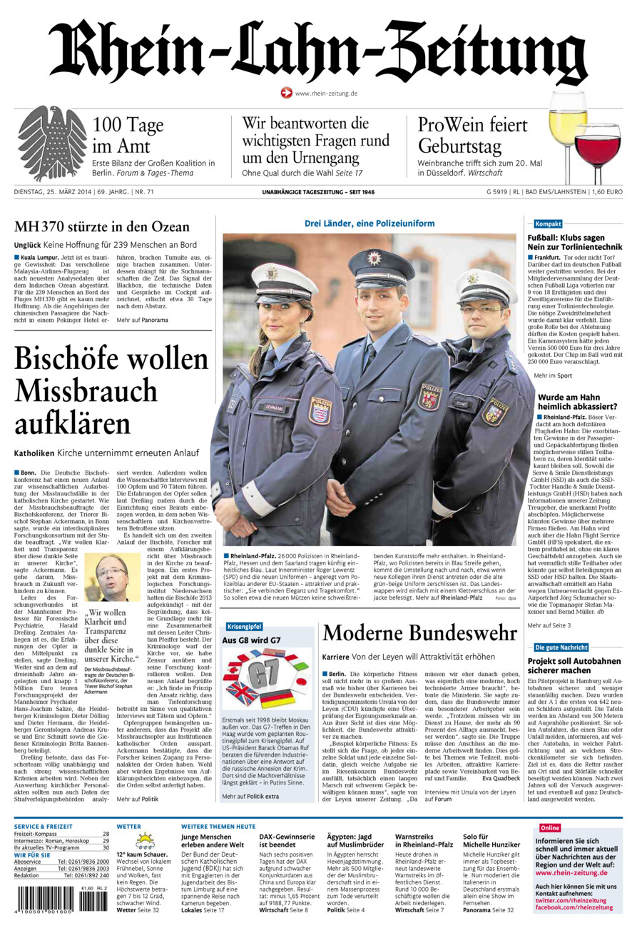 Rhein-Lahn-Zeitung vom Dienstag, 25.03.2014