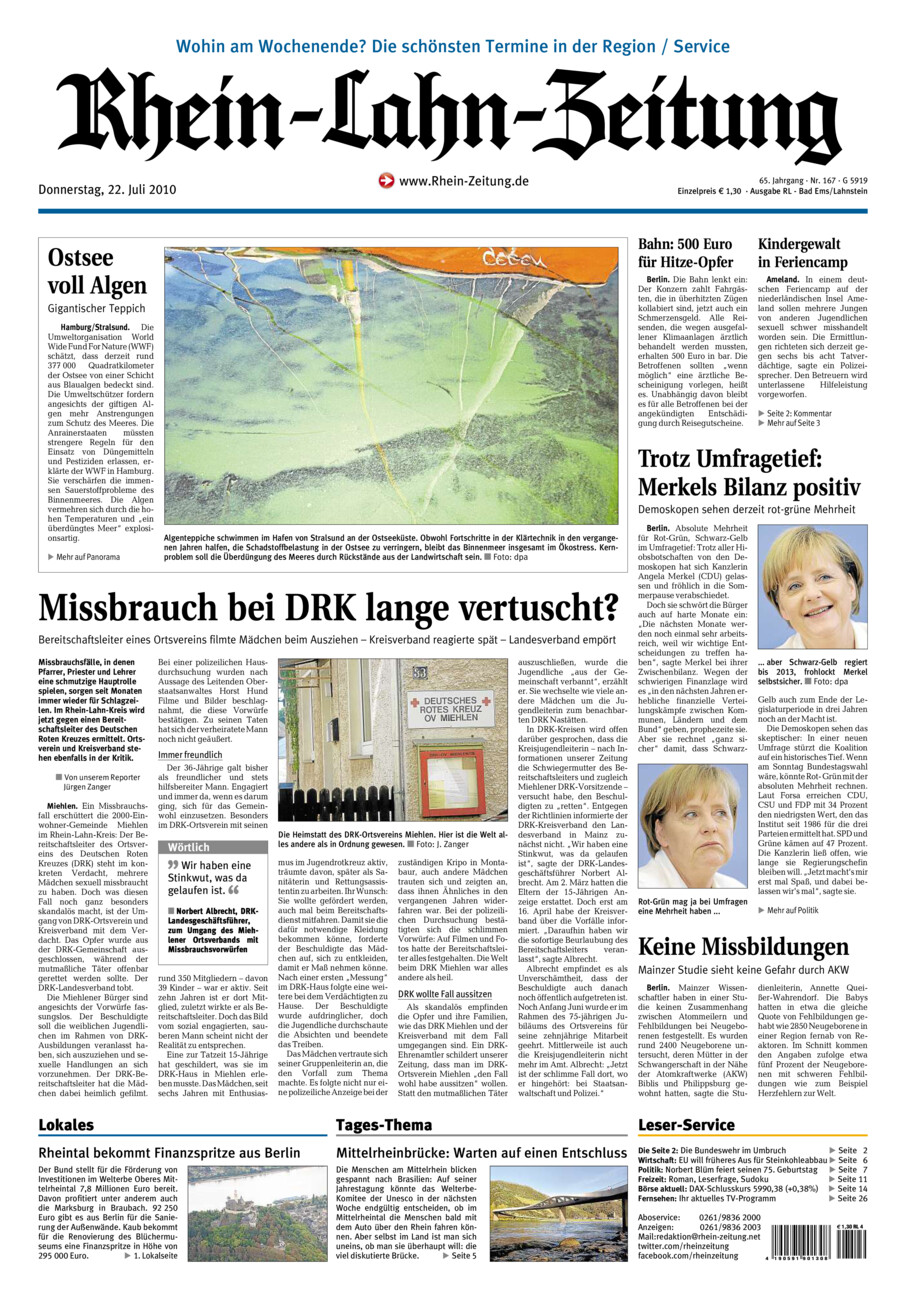 Rhein-Lahn-Zeitung vom Donnerstag, 22.07.2010