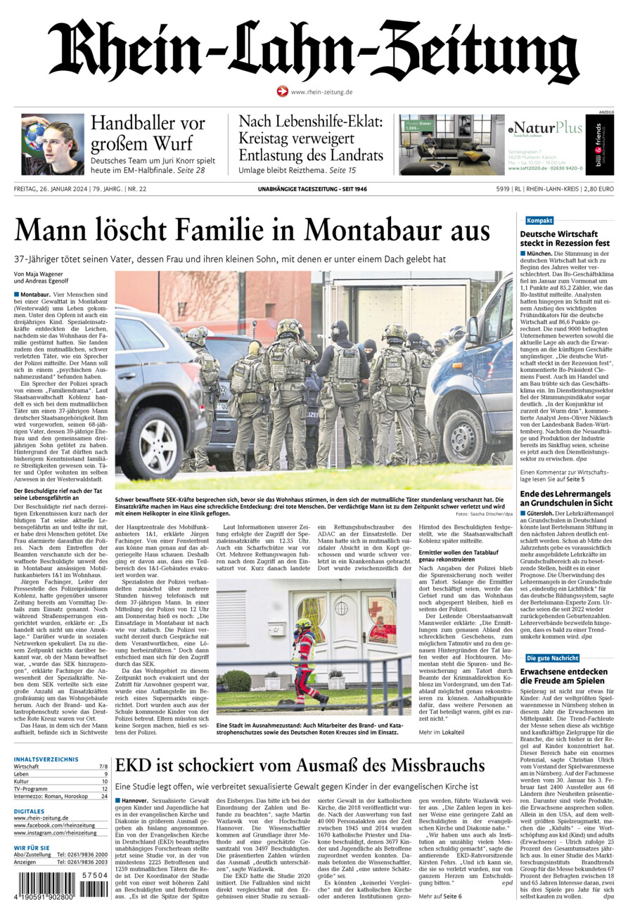 Rhein-Lahn-Zeitung vom Freitag, 26.01.2024
