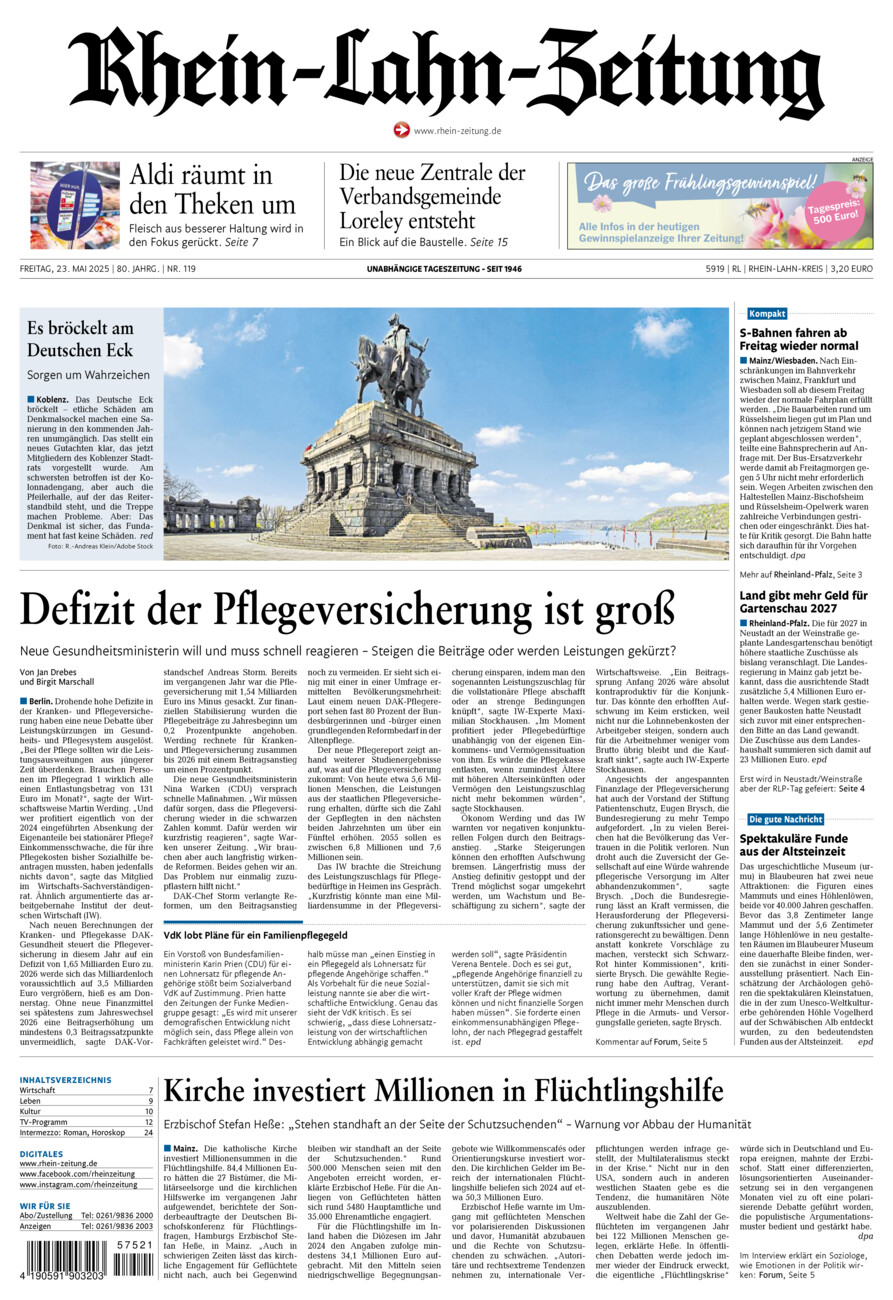 Rhein-Lahn-Zeitung vom Freitag, 23.05.2025