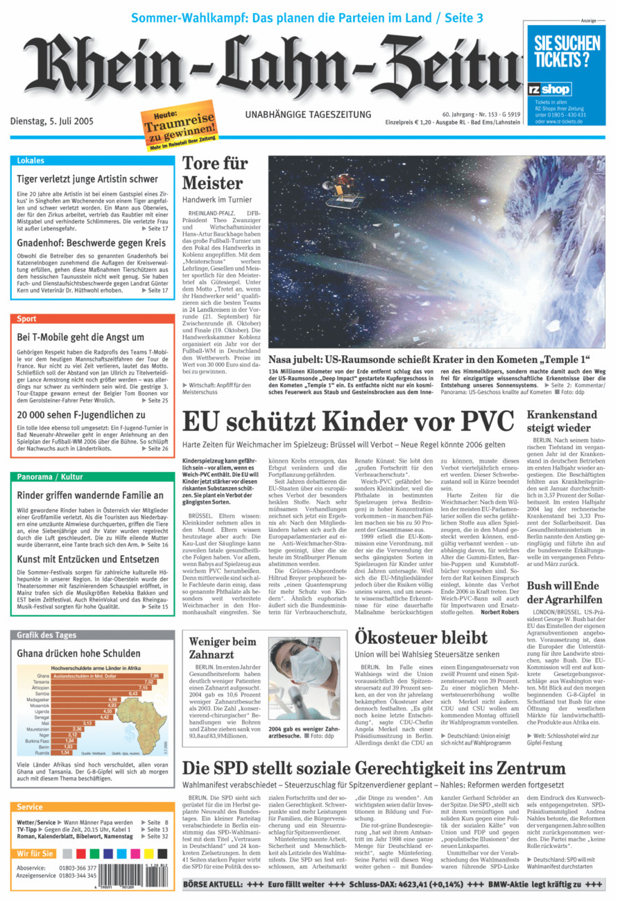 Rhein-Lahn-Zeitung vom Dienstag, 05.07.2005