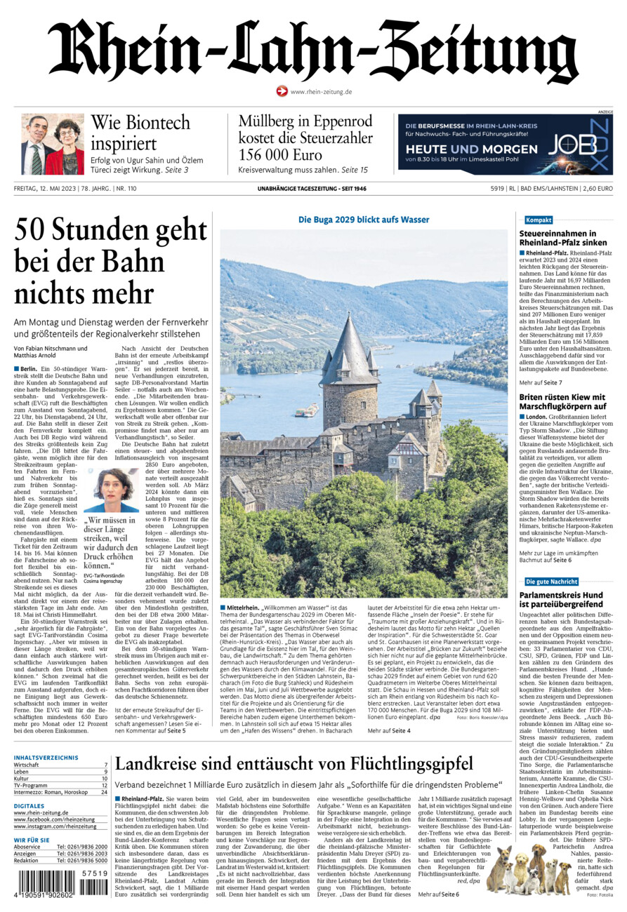 Rhein-Lahn-Zeitung vom Freitag, 12.05.2023