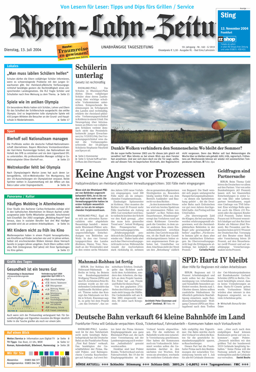 Rhein-Lahn-Zeitung vom Dienstag, 13.07.2004