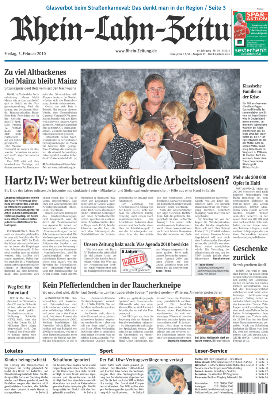 Rhein-Lahn-Zeitung vom Freitag, 05.02.2010