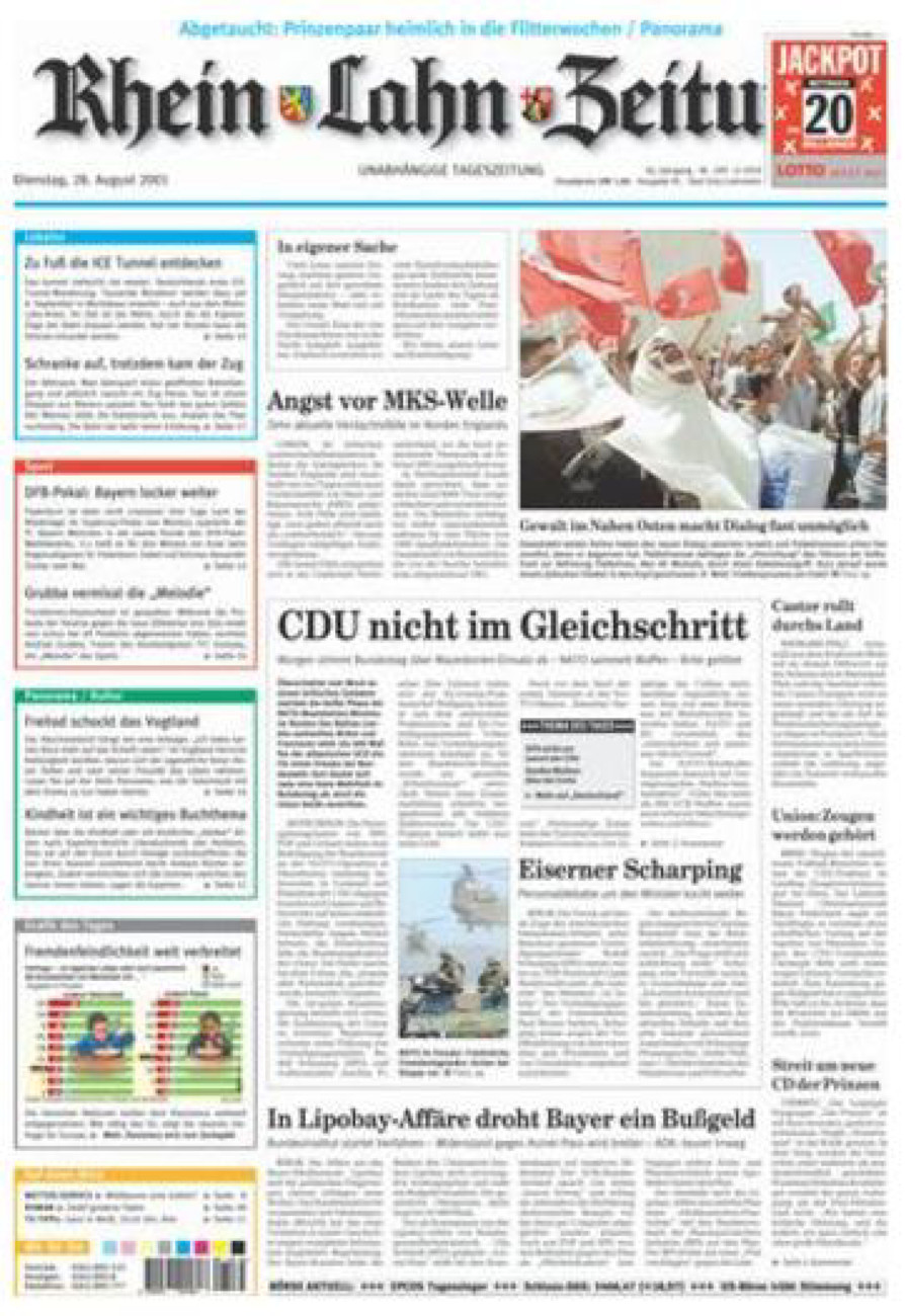 Rhein-Lahn-Zeitung vom Dienstag, 28.08.2001