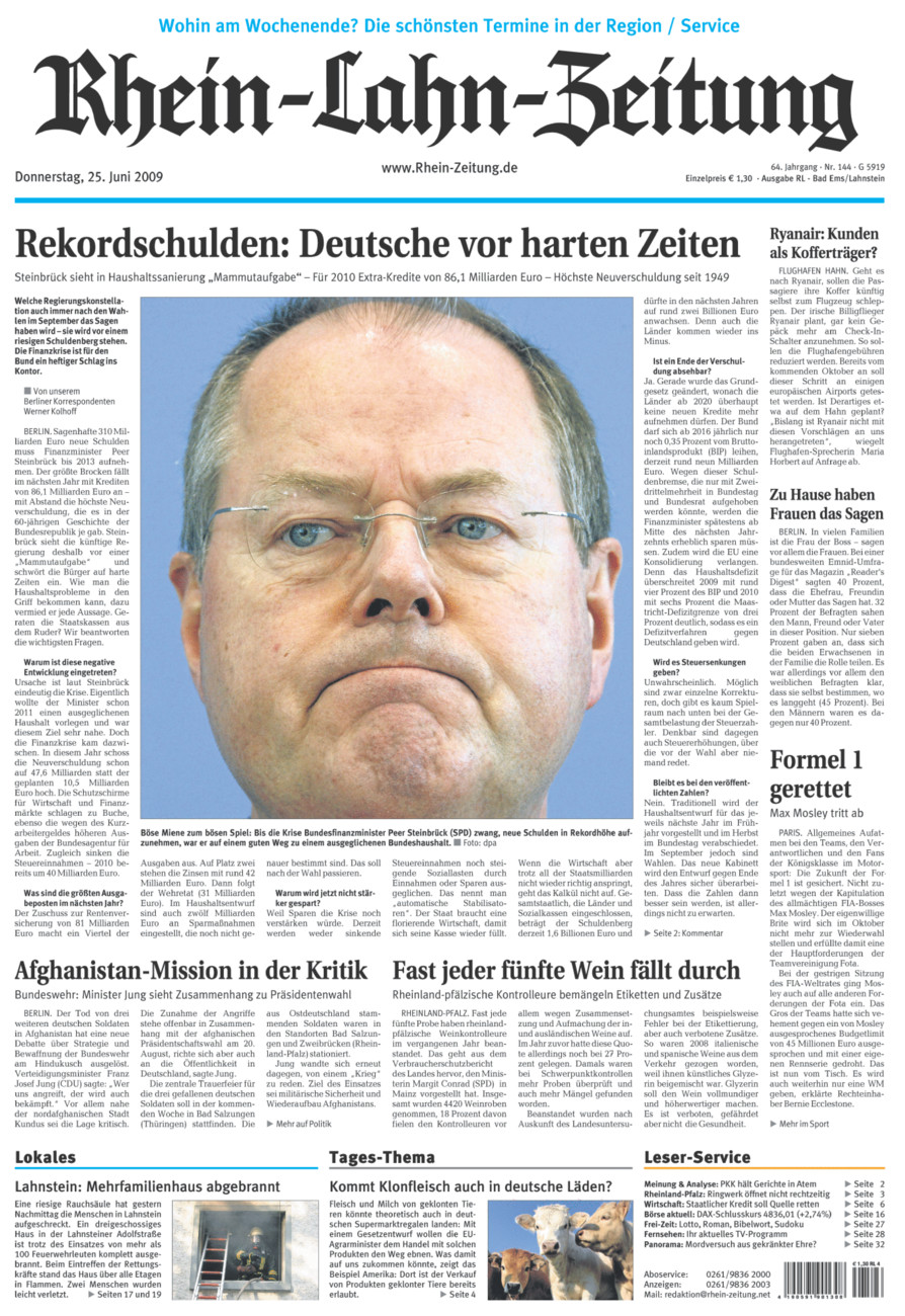 Rhein-Lahn-Zeitung vom Donnerstag, 25.06.2009