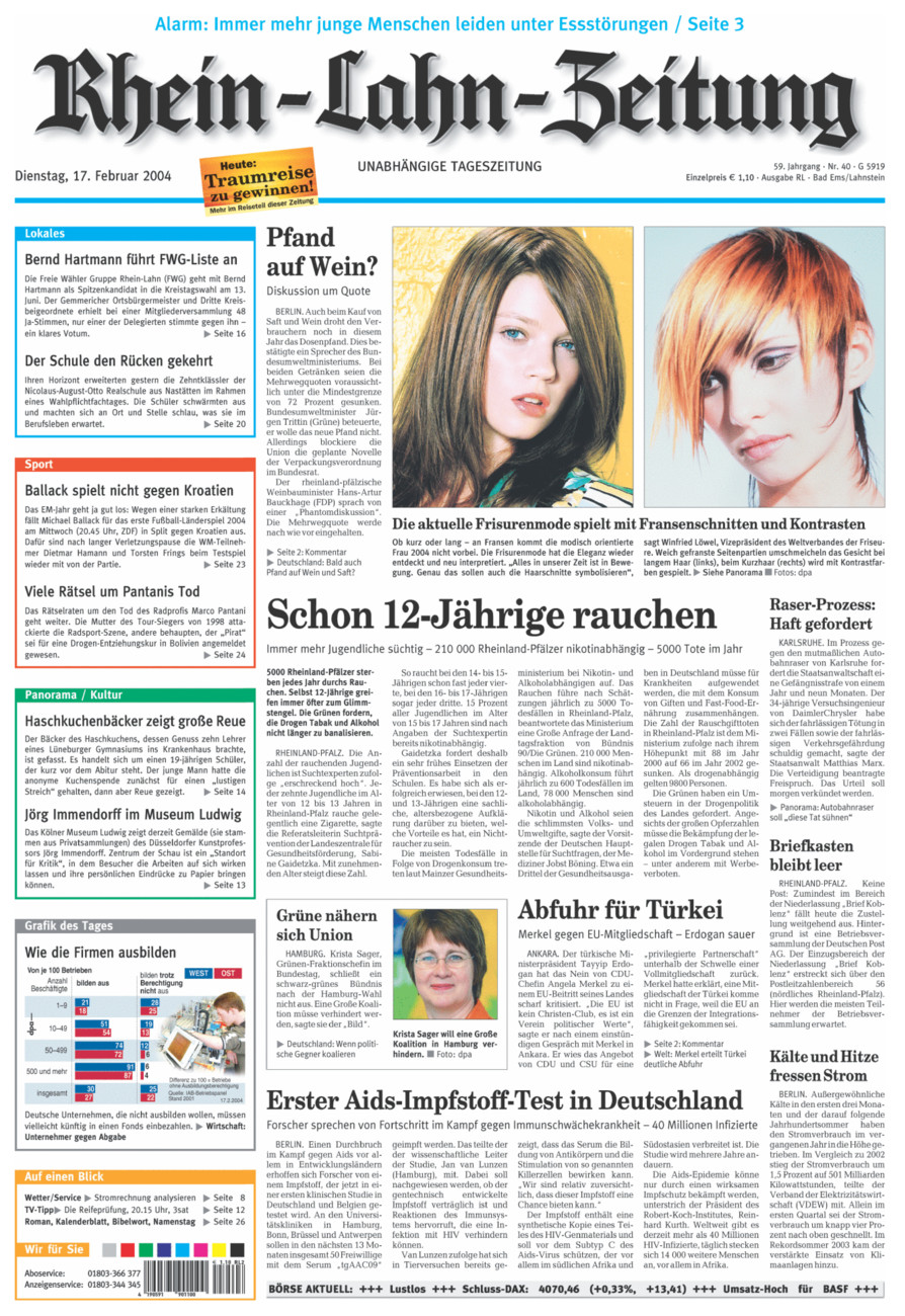 Rhein-Lahn-Zeitung vom Dienstag, 17.02.2004