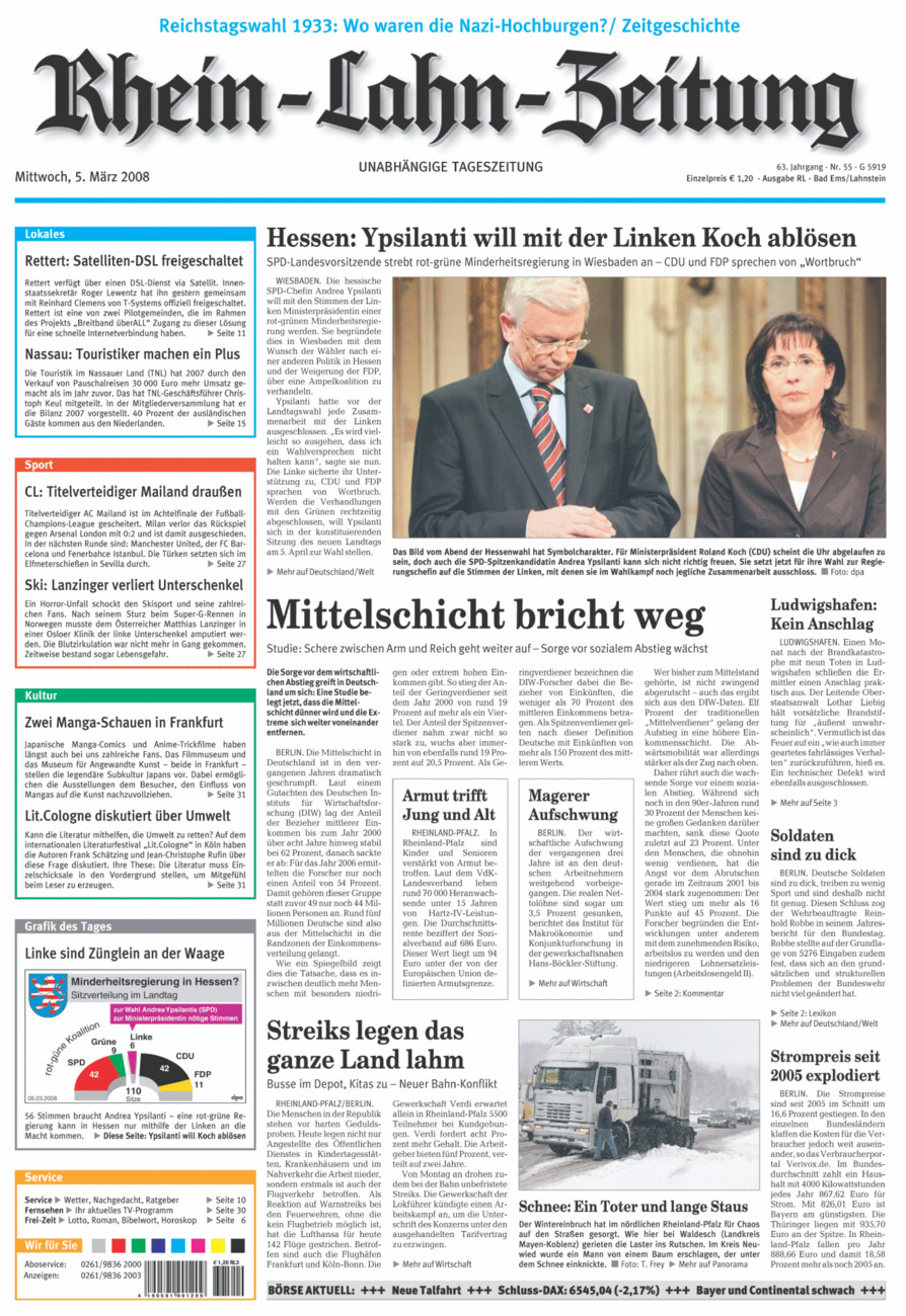 Rhein-Lahn-Zeitung vom Mittwoch, 05.03.2008