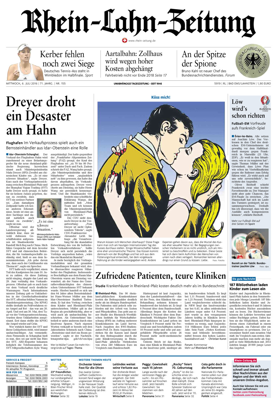 Rhein-Lahn-Zeitung vom Mittwoch, 06.07.2016