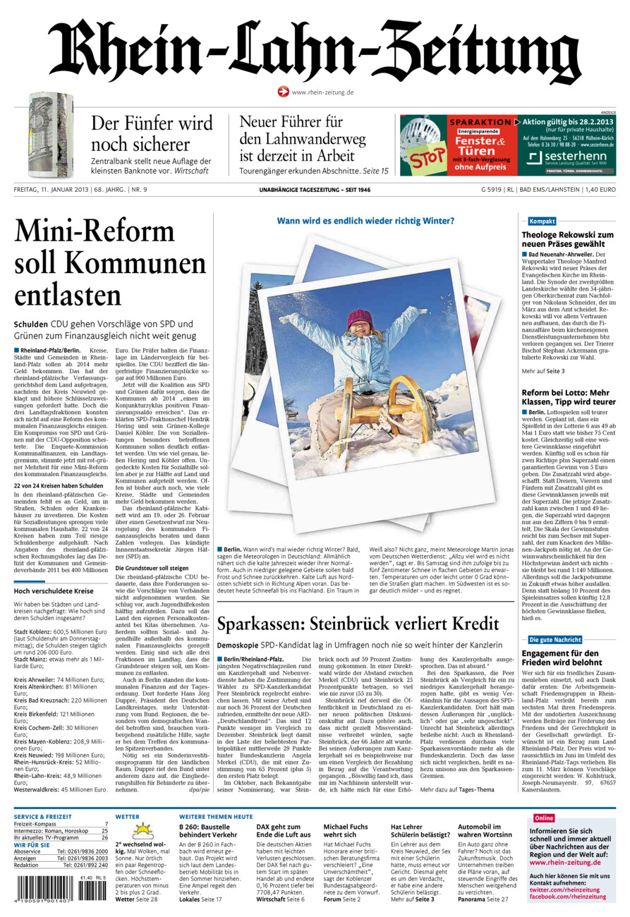 Rhein-Lahn-Zeitung vom Freitag, 11.01.2013
