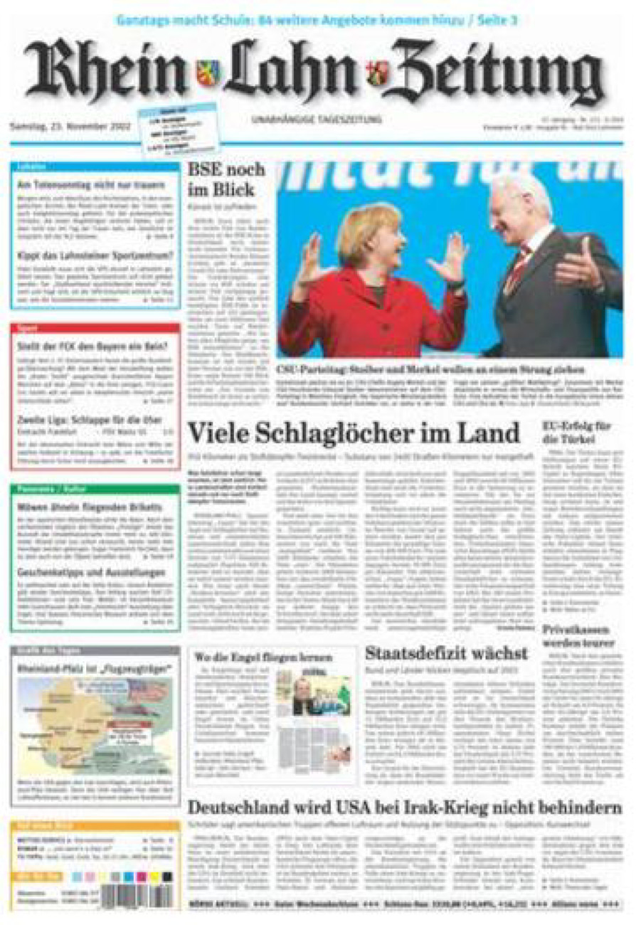 Rhein-Lahn-Zeitung vom Samstag, 23.11.2002