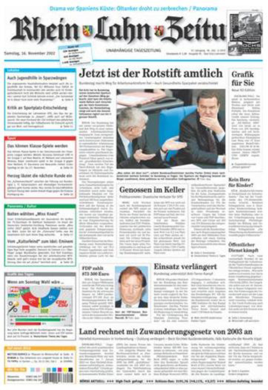 Rhein-Lahn-Zeitung vom Samstag, 16.11.2002