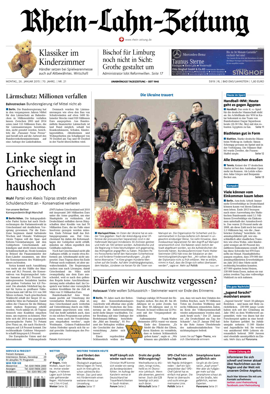 Rhein-Lahn-Zeitung vom Montag, 26.01.2015
