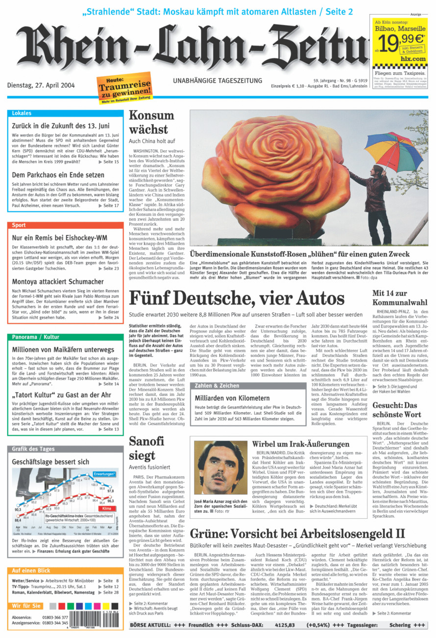 Rhein-Lahn-Zeitung vom Dienstag, 27.04.2004