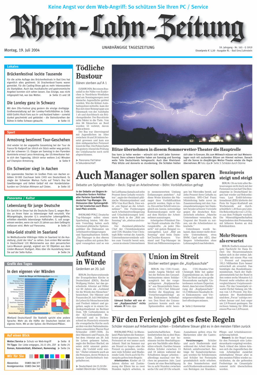 Rhein-Lahn-Zeitung vom Montag, 19.07.2004
